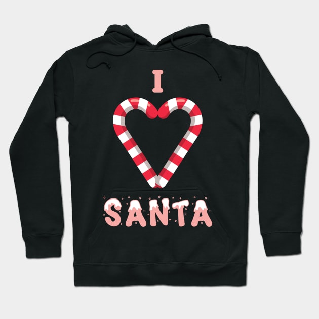 I Love Santa Candy Canes Hoodie by GDLife